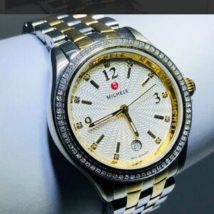 Michele Belmore Diamond 18mm Stainless Steel Watch